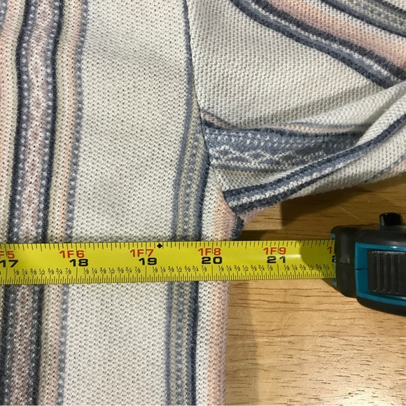 WallFlower Vintage Classic Baja Stripe V-Neck Hoodie Size Large Light Weight - Picture 13 of 16